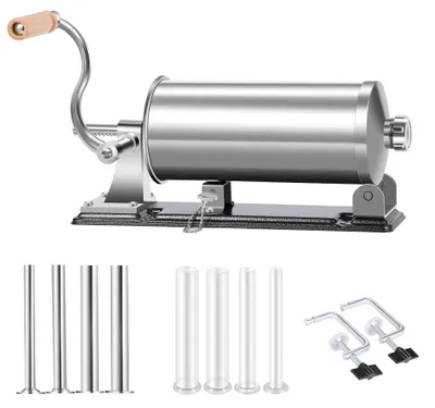 Wurstfüller horizontal 3,5 L Edelstahl 8 Füllrohre 14–25 mm