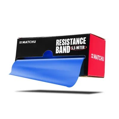 Produktbild von Matchu Sports Widerstandsband Rolle 5,5 Meter - Schwer Blau - Resistance Band Fitnessband Trainingsband