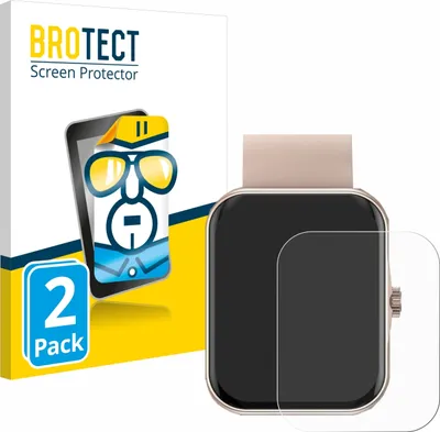 Produktbild von 2x Für Mutoy Smartwatch 1.83" Schutzfolie BROTECT Displayschutz Display Schutz Folie Klar Transparent