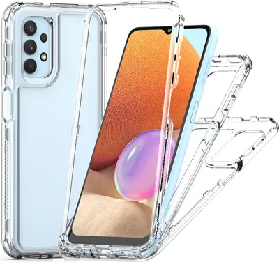 Image de Coque transparente pour Samsung Galaxy A04/A04s/A32 5G/A13 5G/A13 4G, coque TPU et PC hybride transparente et résistante aux chocs
