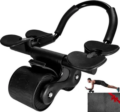Produktbild von Famanu Ab Roller - Bauchmuskeltrainer mit automatischer Rückfederung - Schwarz