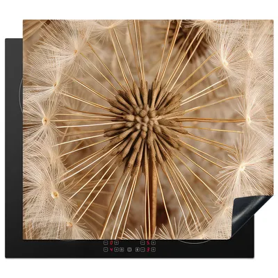 Obrázok produktu pre KitchenYeah® Kryt na sporák púpava - kvety - príroda - hnedá, 60x52cm, kuchynská dekorácia, keramický kryt varnej dosky, krycia doska na varnú dosku