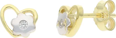Produktbild von JuwelmaLux Kinder Ohrstecker 333 Gold- und Weißgold mit Zirkonia JL14-06-0229