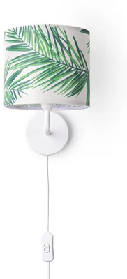 Produktbild von Tischlampe Schreibtischlampe Wandlampe Stoff Nachttisch E14 Blumen Jungle Deko