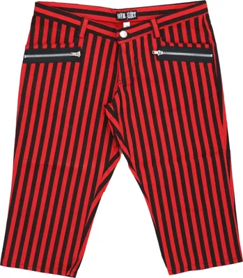 Produktbild von Nix Gut - Stripes, Frauenshort Schwarz/Rot im Slim-Fit-Style Gr. XS
