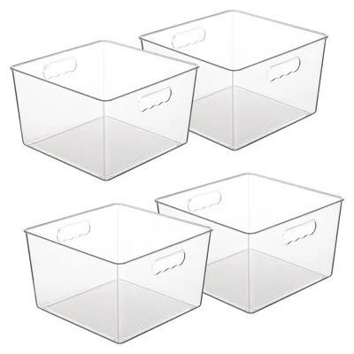 4er-Pack durchsichtige Aufbewahrungsboxen, 27,9 cm, mit Griff