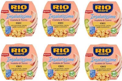 Produktbild von 6x Rio Mare Insalatissime Ceci Thunfischsalat Kichererbsen mit Zucchini und Karotten Fertiggerichte 160g