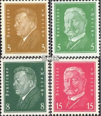 Produktbild von Briefmarken Deutsches Reich 1928 Mi 410-412,414 gestempelt Reichspräsidenten