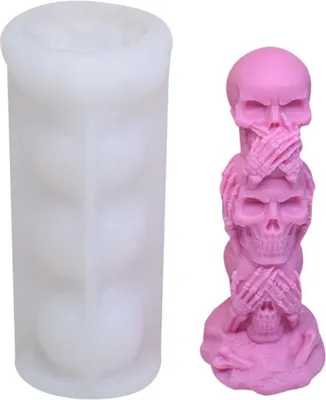 Obrázok produktu pre Silikónová forma na sviečky, tri lebky, 155 x 70 x 65 mm