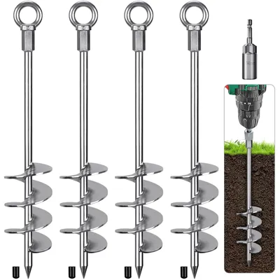 Immagine prodotto di Ancoraggio a vite - Acciaio - 47 cm - Argento - 4 pezzi