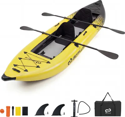 Produktbild von COSTWAY Kajak aufblasbar 2 Personen, aufblasbares Kanu mit Aluminiumrudern, Sitzen, Handpumpe & Reparaturset, Schlauchboot bis 230kg mit Tragetasche