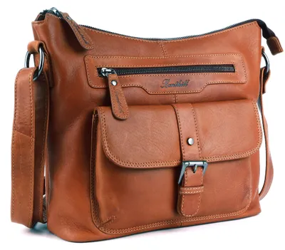 Produktbild von Benthill Damen Handtasche Leder - Umhängetasche aus weichem hochwertigem Echtleder - Vintage Fashion Bag Beutel - Shopper - Schultertasche
