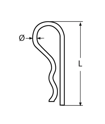 Produktbild von Federstecker, Edelstahl A4, 2mm