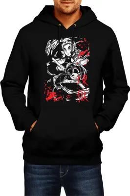 Immagine prodotto di Felpa con cappuccio da uomo Demon Anime Slayer Kyoujuro Rengoku 004, Man L , Noir