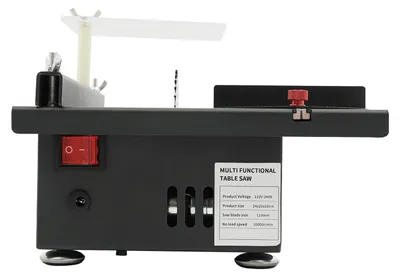 Produktbild von Mini-Tischkreissäge - Kompakte Tischsäge - 200 W - 11 cm Sägeblatt - Reiner Kupfermotor - 7 Geschwindigkeitsstufen - 0–90° verstellbar - 30 mm Schnitttiefe