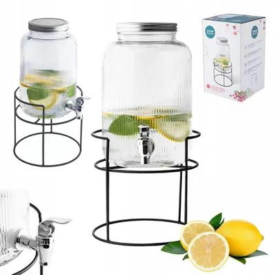 Produktbild von Altom Design Getränkespender Glas mit Zapfhahn Ständer 4L