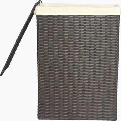 Produktbild von lycce, Wäschekorb, Kunststoff-Geflecht, braun, 27 Liter, 36x16x52 cm, waschbarer und herausnehmbarer Stoffeinsatz, Nischen-Design