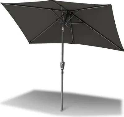Produktbild von Izrielar Sonnenschirm 200x300cm, Gartenschirm, knickbar, Schirmtuch mit PA-Beschichtung, UV-Schutz bis UPF 50+, ohne Ständer, grau