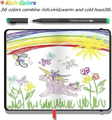 Produktbild von Famanu Fineliner-Stiftset, 36 Farben, 0,4 mm feine Spitze - für Zeichnungen und Notizen