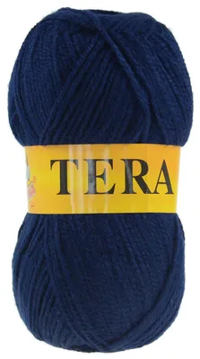 100g Strickgarn TERA Uni Strickwolle blau