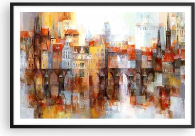 Produktbild von Gerahmtes Poster - Schwarzer Rahmen - Stadt Mietshaus - 91,5x61 cm - Wand Bild - Wanddeko - Wandbilder - Kunstposter - Wandposter - Bilderrahmen - Bilder - Kunstdruck - Wandbild - P2BAA91x61-3476