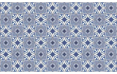 Zdjęcie produktu dla Samoprzylepne naklejki na płytki do kuchni i łazienki – 60 naklejek FACUNDO AZULEJOS – 60 naklejek o wymiarach 15 x 15 cm