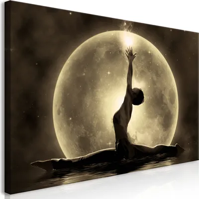 Produktbild von Wandbild Mega XXXL Mond 250x125 cm Einteiliger XXL-Format Kunstdruck zur Selbstmontage Leinwandbilder moderne Bilder DIY Wanddekoration Wohnung Deko Nacht Tänzerin h-A-0141-ak-h