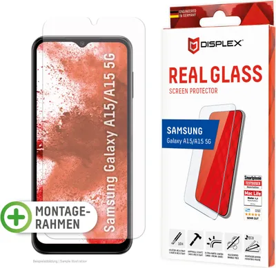 Zdjęcie produktu dla Displex 01925, Samsung, A15/A15 5G, Aplikacja na sucho, Odporny na kurz, Odporny na uderzenia, Odporny na zadrapania, Odporny na wstrząsy, Przezroczysty, 1 szt.