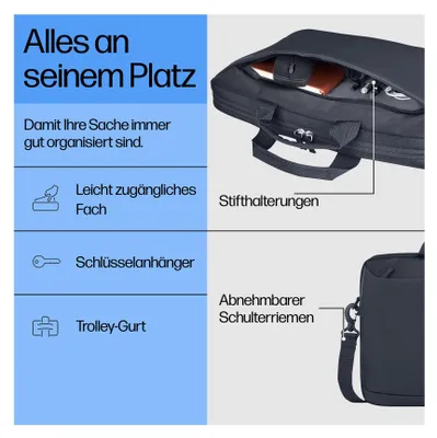 Produktbild von HP Everyday 14 Zoll Laptop-Aktentasche, Aktenkoffer, 35,8 cm (14.1"), Schultergurt, 420 g