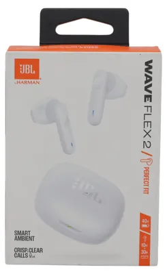 Produktbild von Kabellose Kopfhrer JBL Wave Flex 2, True Wireless, Bis zu 40 Stunden Akkulaufzeit, Bluetooth 5.3, Deep Bass, Wei