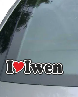 Produktbild von INDIGOS UG - Aufkleber / Autoaufkleber I Love Heart - Ich liebe mit Herz 15 cm - I LOVE Iwen - Auto LKW Truck - Sticker mit Namen vom Mann Frau Kind
