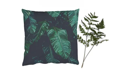 Produktbild von MuchoWow® Zierkissen Sofakissen Wohnzimmer Dekokissen 45x45 cm Dschungel - Palme - Blätter - Tropisch - Schlafpolster - Polster für das Sofa