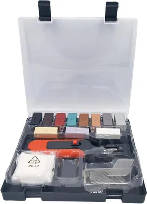 Produktbild von Bodenmöbel-Reparaturset mit Harzwachs-Füllmasse, Fliesen- und Keramikrestaurierungswerkzeugen