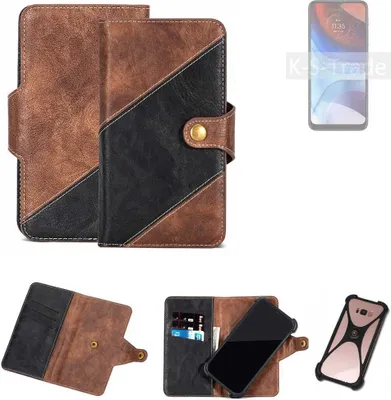 Produktbild von K-S-Trade Handyhülle Schutzhülle Bookstyle Case kompatibel mit Motorola Moto E7i Power Klapphülle Cover Hülle Schutztasche 1x