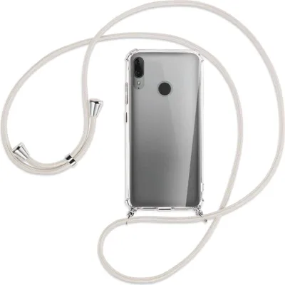 Produktbild von Handykette Backcover-Schutzhülle mit Band (Metall silberfarben) für Motorola Moto E6 Plus - broken white