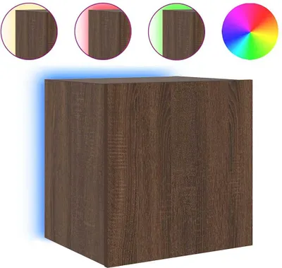 Obrázok produktu pre vidaXL TV nástenná skrinka s LED osvetlením hnedý dubový vzhľad 40,5x35x40cm