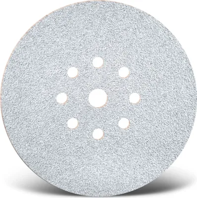 Produktbild von MENZER White Klett-Schleifscheiben, 225 mm, 9-Loch, f. Trockenbauschleifer, Normalkorund (5 Stk.) K100