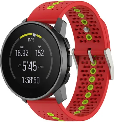 Produktbild von Strap-it Suunto 9 Peak Silikonarmband (Rot/Grün)