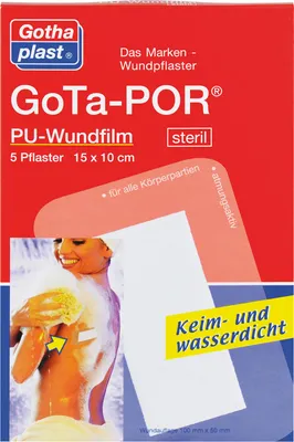 Obrázek produktu pro GoTa-PORPolyuretanfólie na rány 15 x 10 cm sterilní náplasti, 5 náplastí