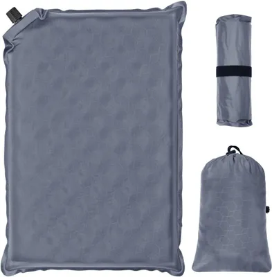 Imagen del producto de Cojín inflable, plegable, de color gris, ligero, para uso en exteriores