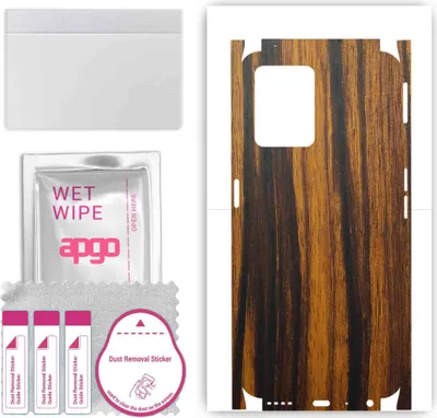Produktbild von apgo Rückseite + Seiten Schutzfolie, Skin, kompatibel mit Realme 9 Pro, Hinten Displayschutzfolie aus Vinylfolie, kratzfest, einfache Montage - Tigerwood