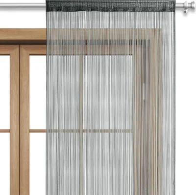 Obrázok produktu pre Záves z nití Dverový záves Nitky 90x245 tmavošedá - Preťahovanie tyče OEKO-TEX skrátiteľný prateľný jednofarebný v mnohých pestrých farbách