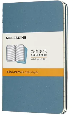 Obrázok produktu pre Zošity Moleskine Cahier S, linajkový, 3 ks, tm. tyrkysové