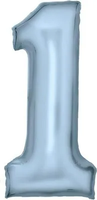 Zdjęcie produktu dla Balon Foliowy Cyfra 1 Pastelowa Niebieska 86Cm