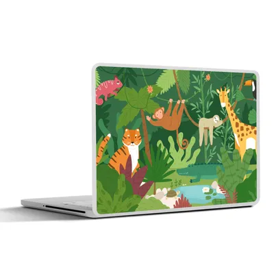 Produktbild von MuchoWow® Laptop Aufkleber Sticker Cover Dschungel - Tiere - Natur 32.5x23.5 cm - Sticker für Laptop - Selbstklebend