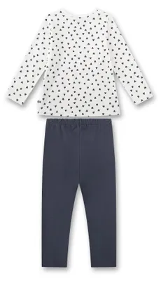 Produktbild von Sanetta Mädchen Schlafanzug, lang - Kids, Herzen, Single Jersey, Baumwolle Weiß/Dunkelblau 116