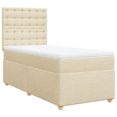 Produktbild von Boxspringbett mit Matratze Creme 90x200 cm Stoff