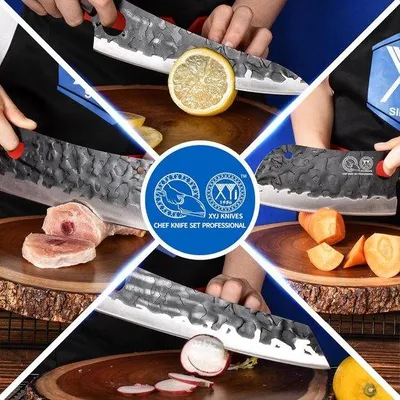 Produktbild von Famanu Messerset 10-teilig, Hochwertiger Klingenstahl, Ergonomisches Design, Mit Tragetasche