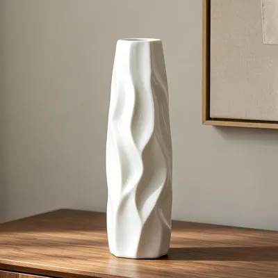 Produktbild von Keramikvase 30 cm, weiß, für Blumen