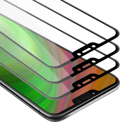 Image de Cadorabo 3x film blindé plein écran pour Motorola MOTO G7 POWER Film de protection en noir Tempered verre de protection d'écran